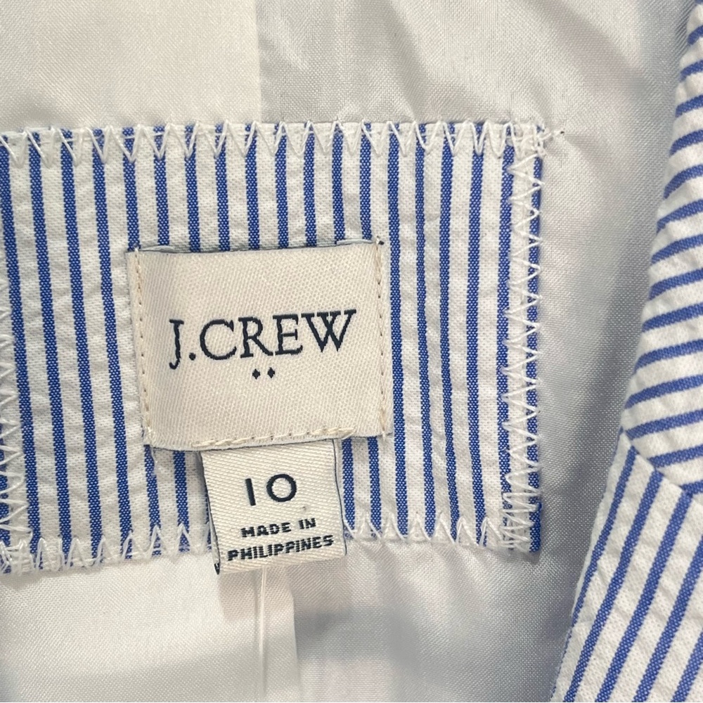 NWT J. Crew Factory cotton blazer notched lined blue white stripe blazer size 10 - Picture 10 of 12